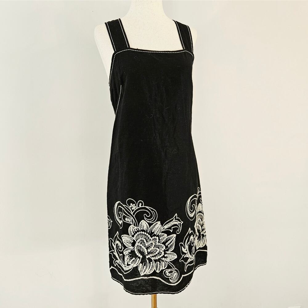 Y2k Linen Blend Dress Max Studio Boho Cottagecore - Small - Picture 2 of 6